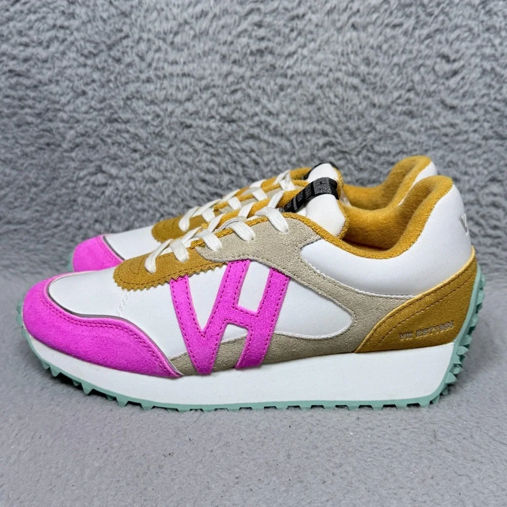 Vintage Havana Cosmic 9 Womens Size 7.5 Sneakers‎ Shoes Mustard Neon Pink Suede